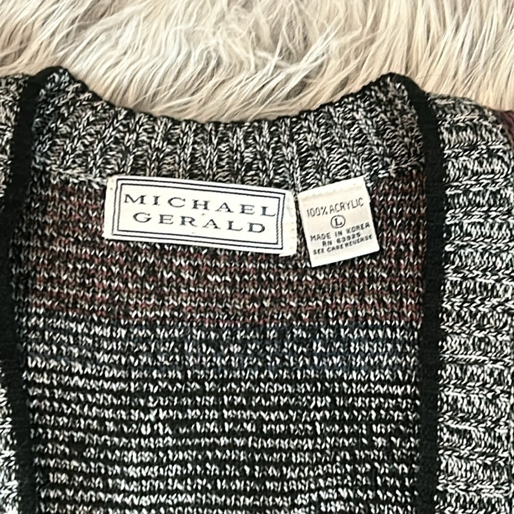 Textured Geometric Button-Front Cardigan - Multi Color - Picture 5 of 8
